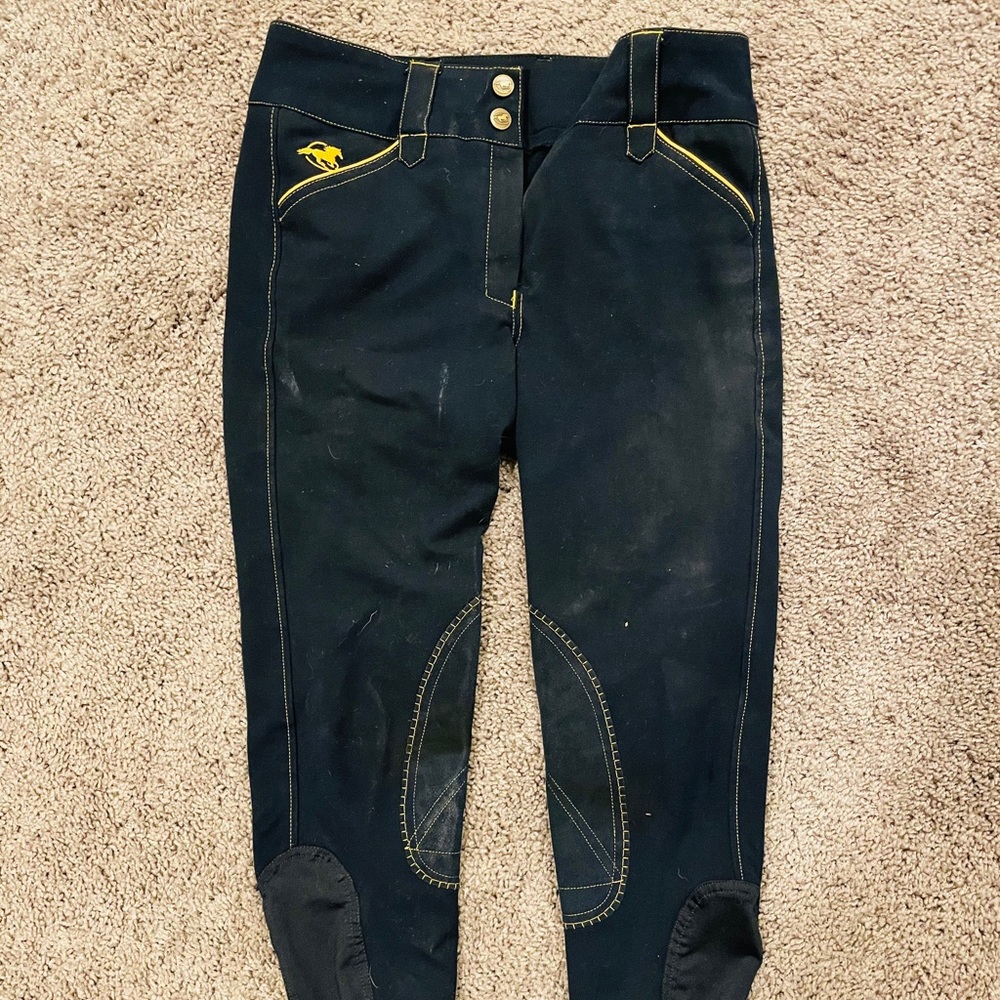 smartpak piper breeches navy/gold 24r